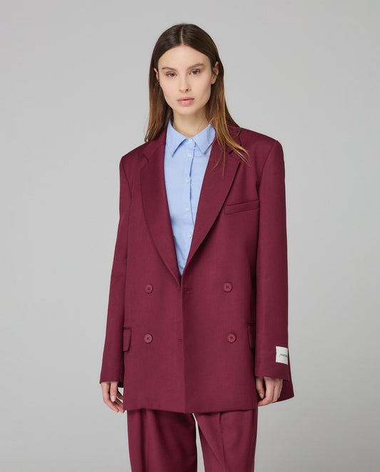 Blazer Doppiopetto Con Spalline • Bordeaux HINNOMINATE