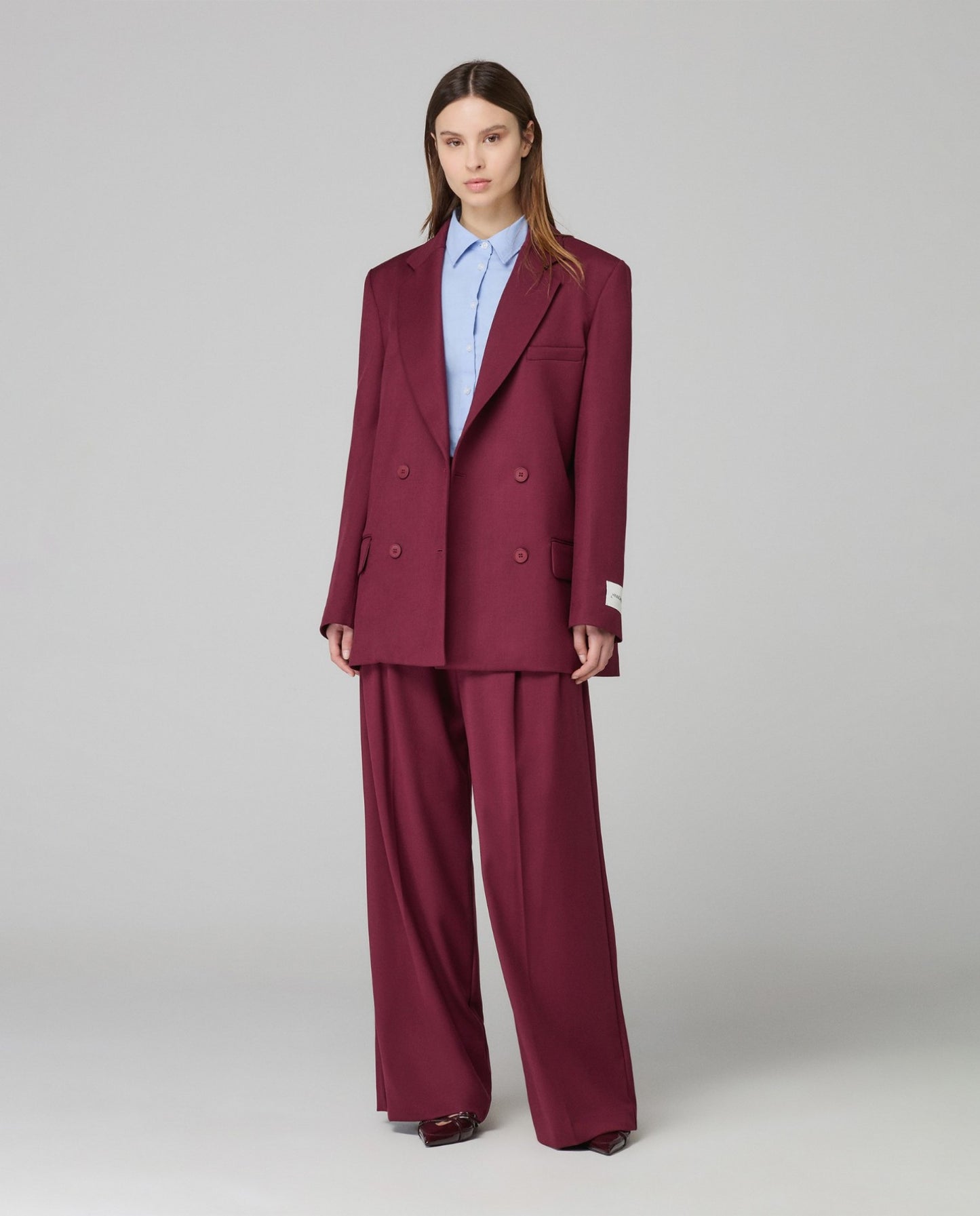 Blazer Doppiopetto Con Spalline • Bordeaux HINNOMINATE
