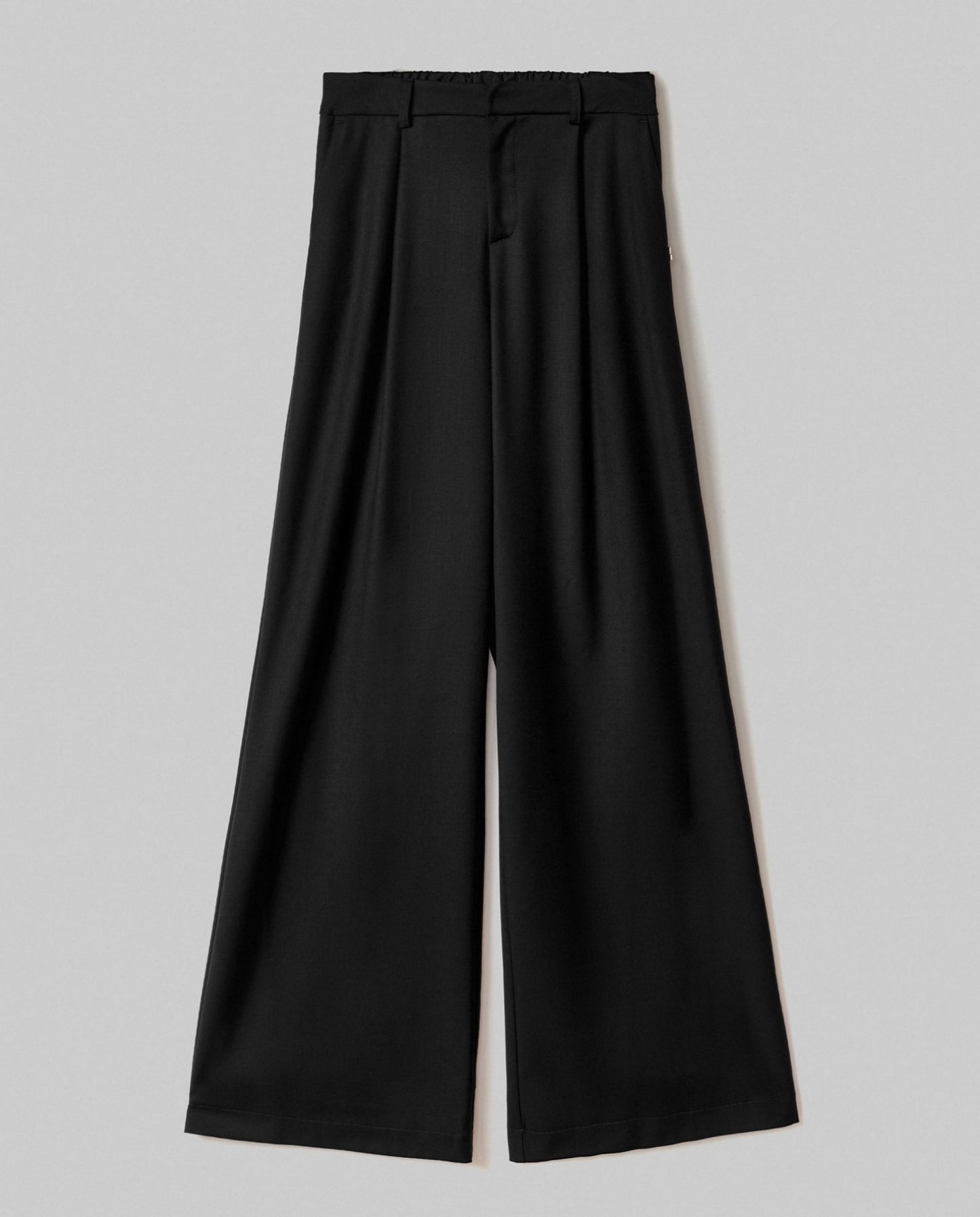 Pantalone Over In Twill Con Pences E Elastico Sul Dietro • Nero HINNOMINATE