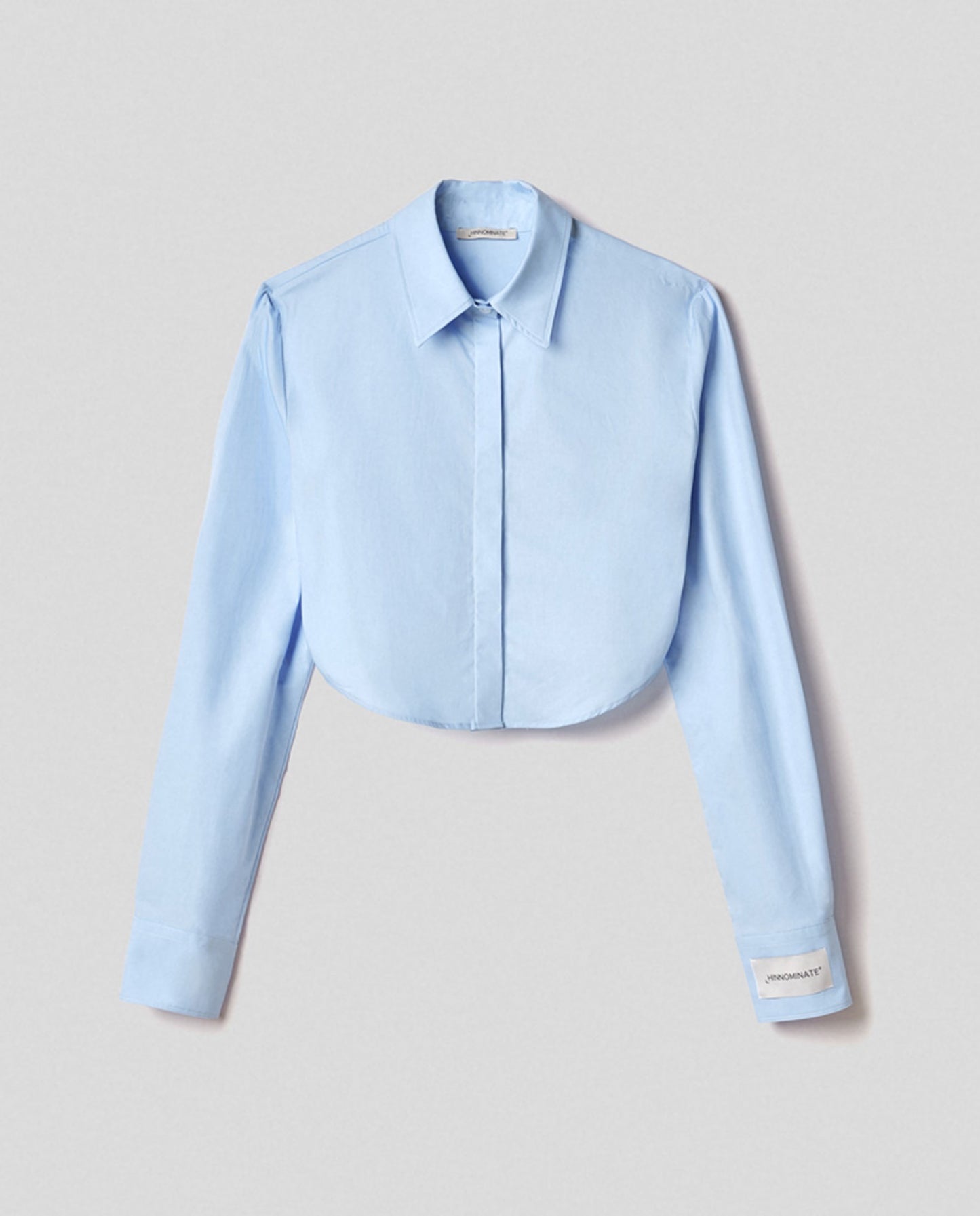 CAMICIA CORTA IN COTONE CON FONDO STONDATO • AZZURRO HINNOMINATE