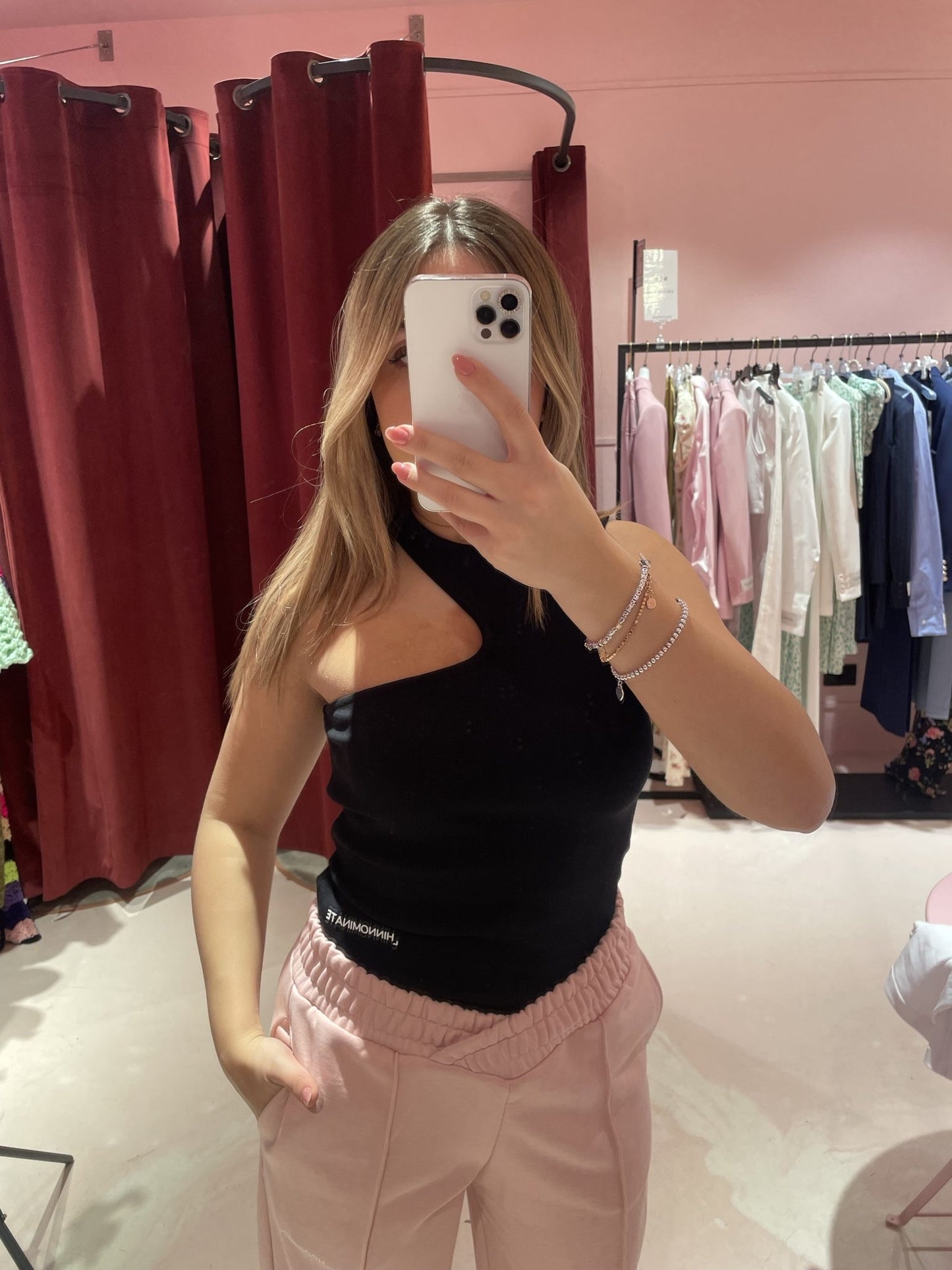 Canotta a costine con collo asimmetrico Hinnominate