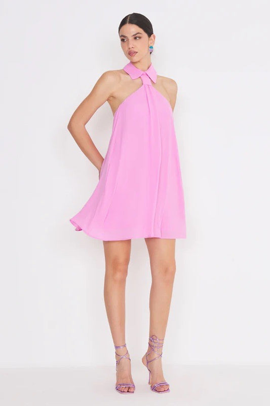 Necktie Mini Dress Pink Silence Limited