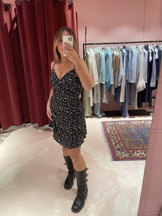 Ariel – abito corto con coppa preformata • Margaritas noir Mar de Margaritas