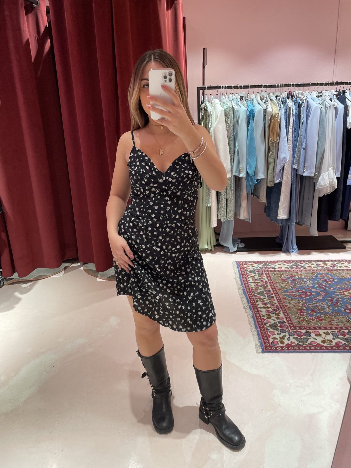 Ariel – abito corto con coppa preformata • Margaritas noir Mar de Margaritas