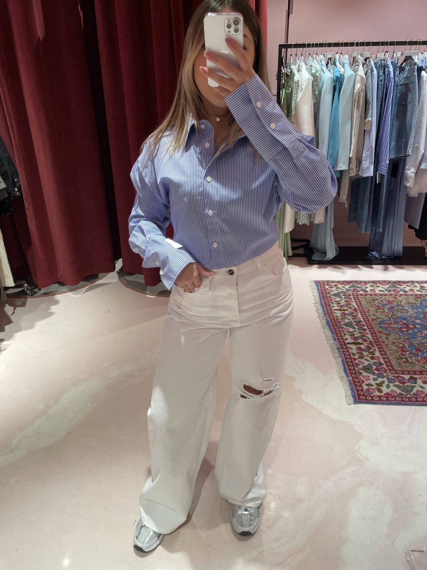 Denim a palazzo con rotture • Bianco HINNOMINATE