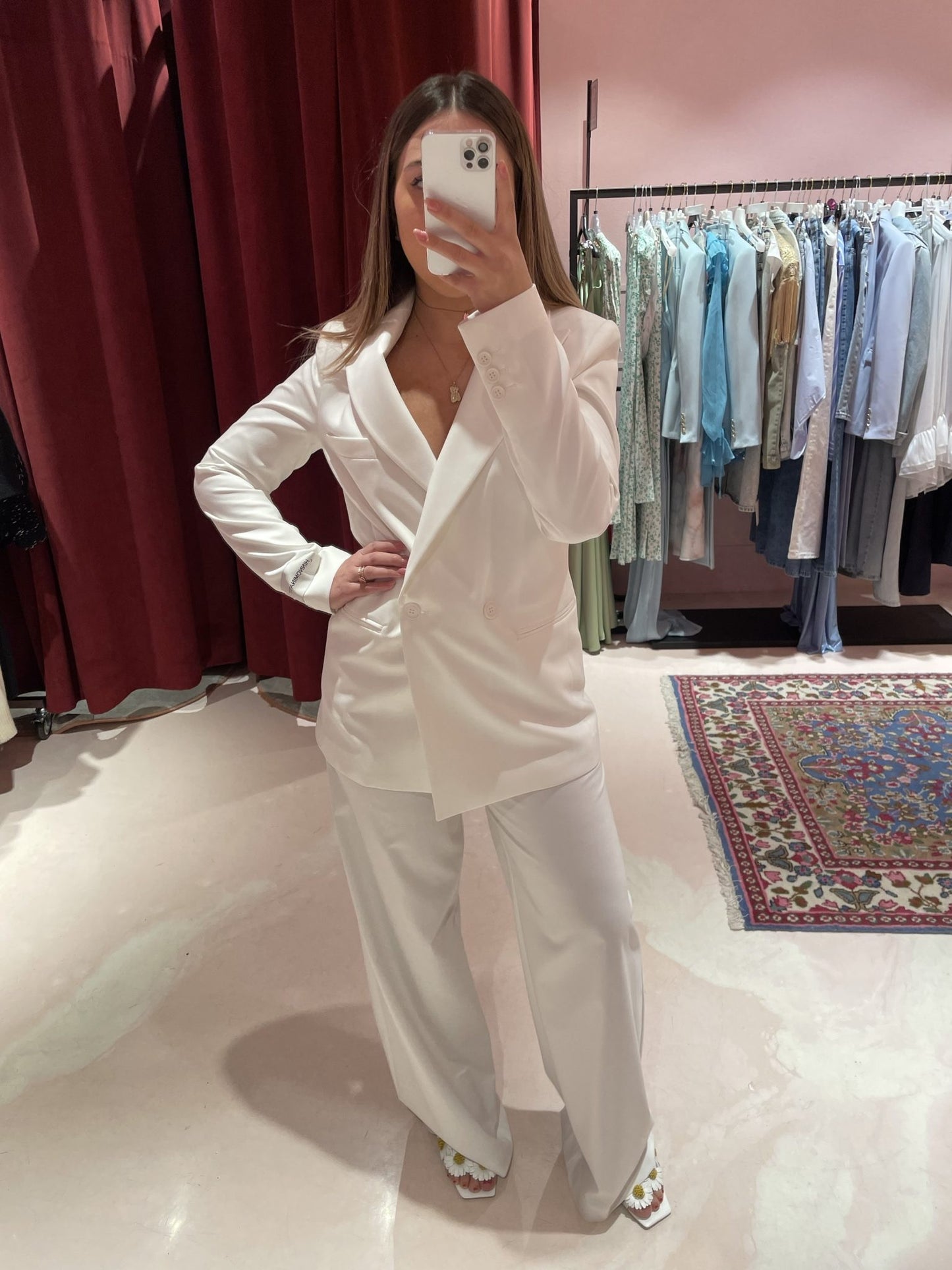 Pantalone over con elastico sul retro • Bianco HINNOMINATE