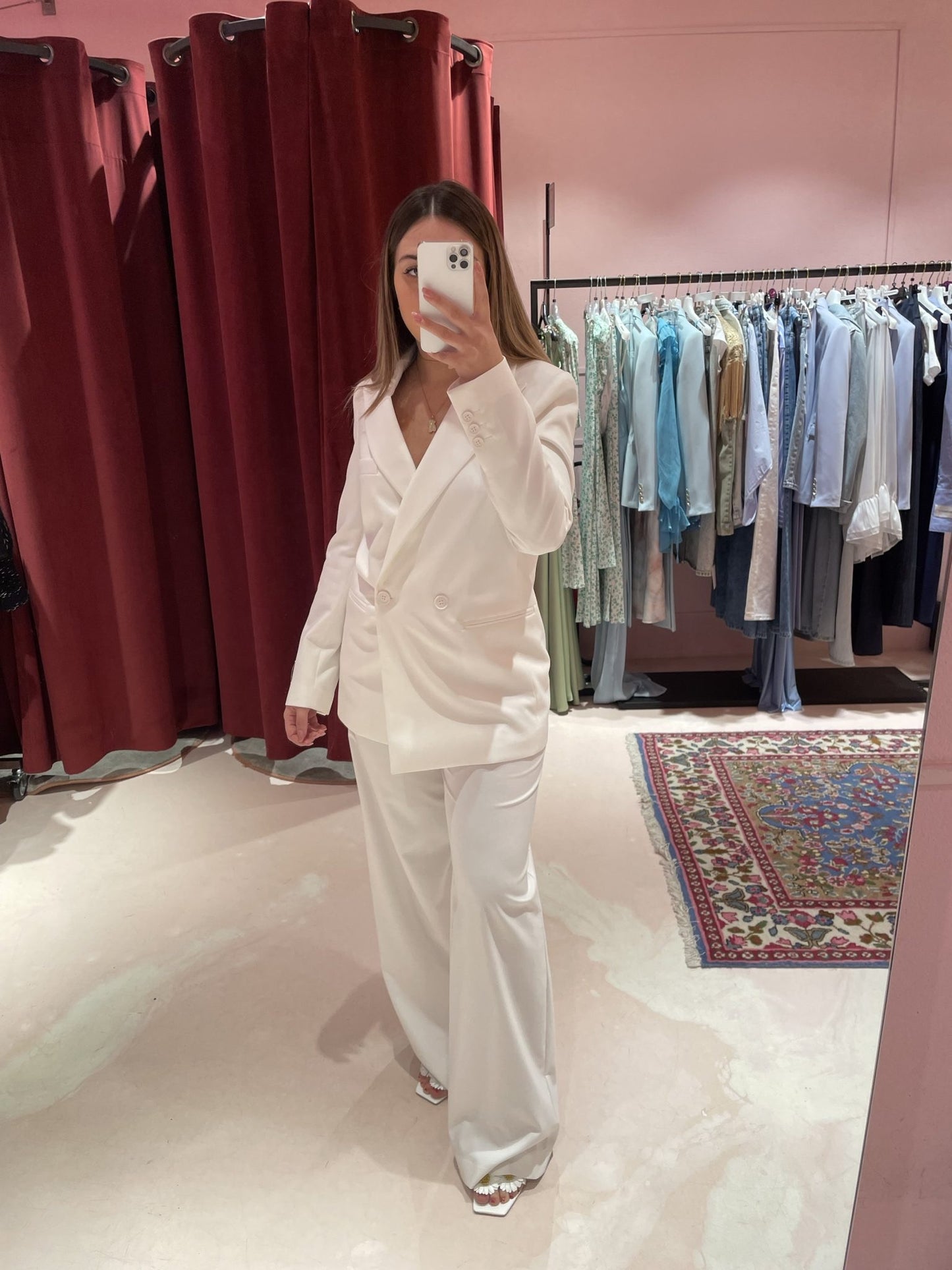 Pantalone over con elastico sul retro • Bianco HINNOMINATE