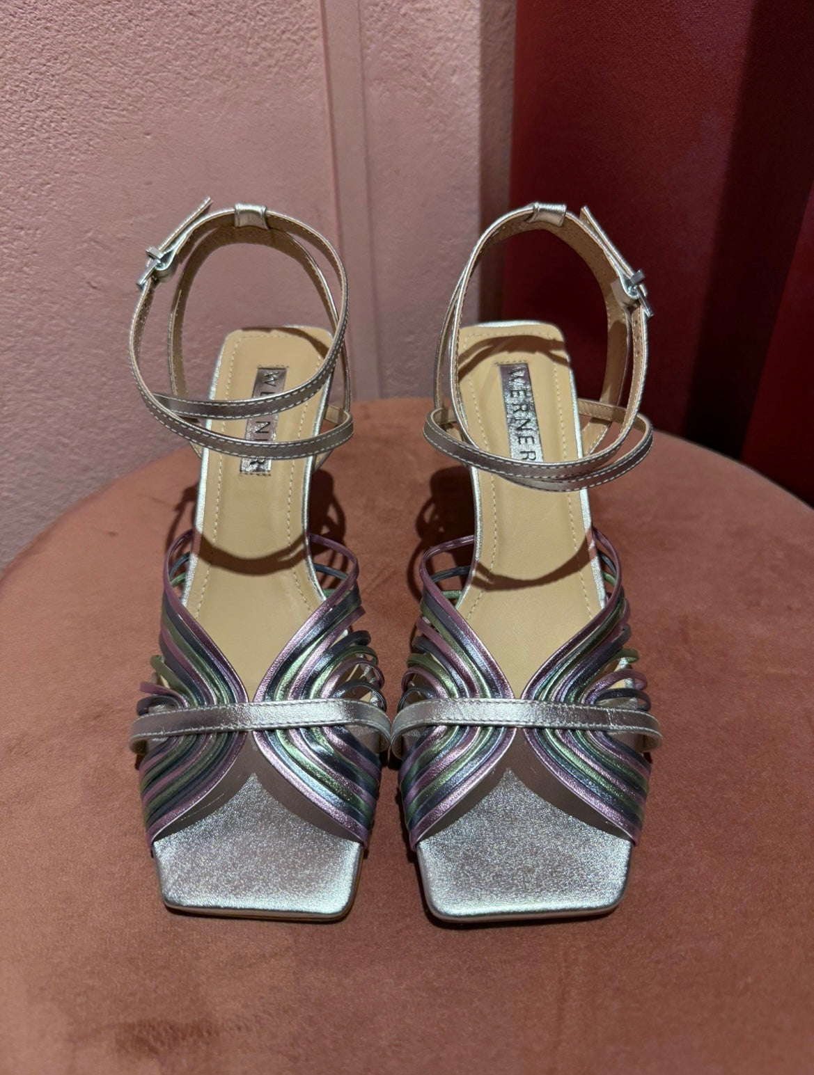 Sandalo silver laminato rose-aqua e mint