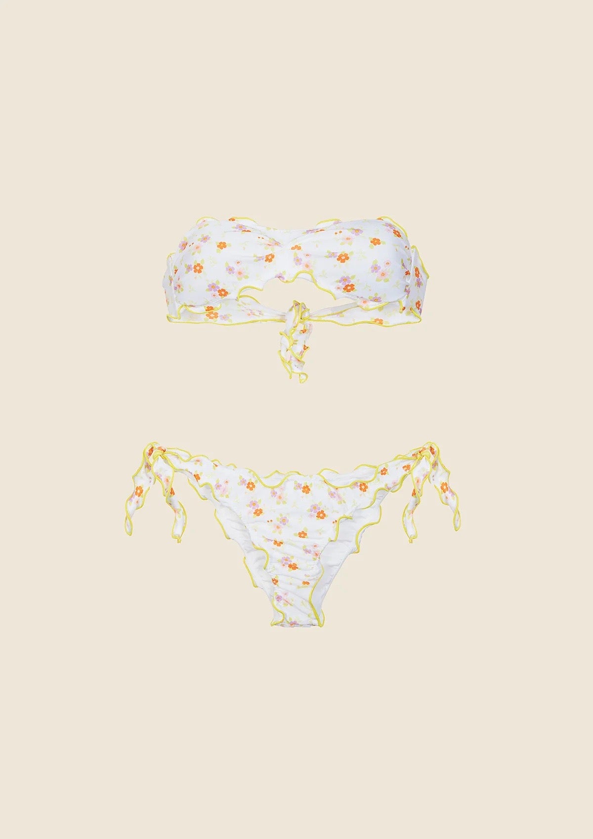 Bikini fascia flower white Me Fui