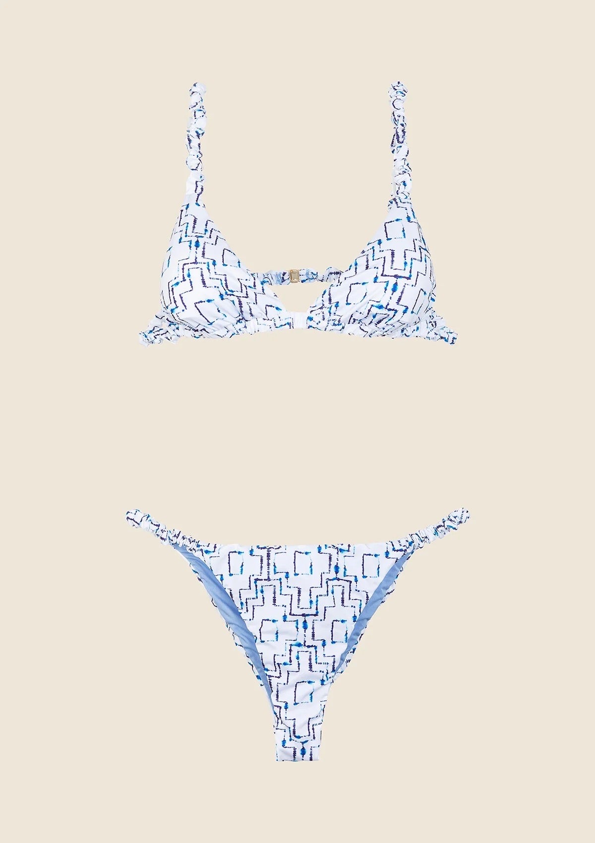 Bikini bralette fantasia azzurro bianca Me fui